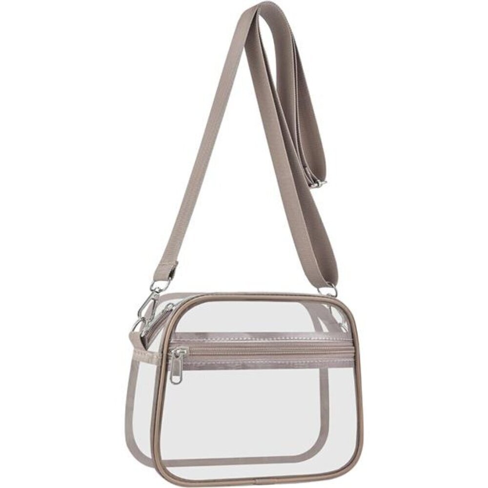 Clear Stadium Bag Khaki 8.3x6.5 Concert Approved